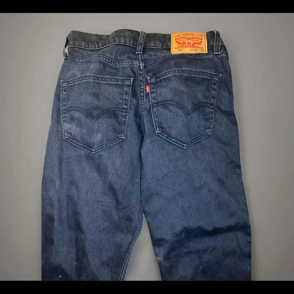Levis 511 Slim‎ Jeans Mens 30x30 Stretch Mid Rise Stretch